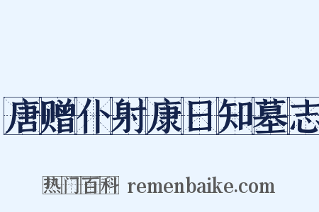 唐赠仆射康日知墓志是什么意思的图片